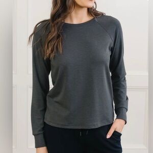 Cozy Earth bamboo crew sweatshirt Dark Grey Womens XL